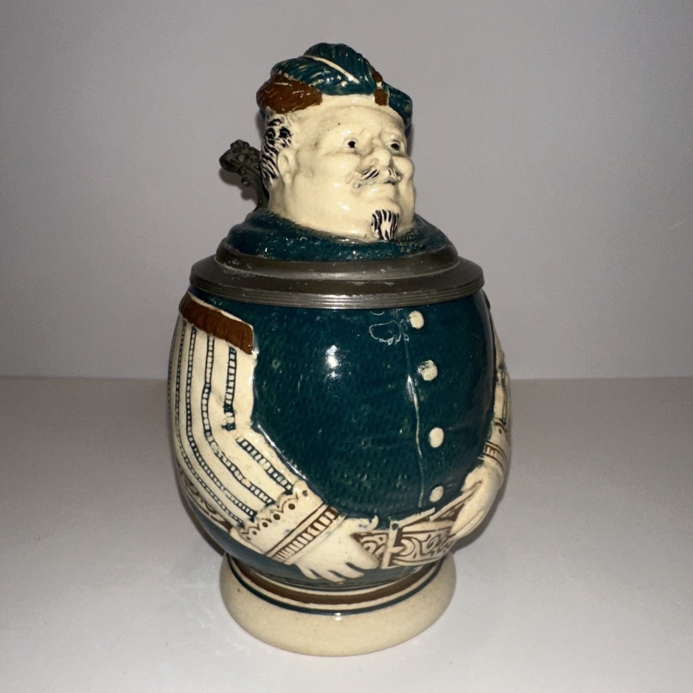 Antique German Merkelbach & Wick Beer Stein Sir John‎ Falstaff 1/2 L Capacity